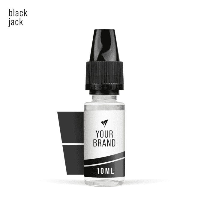 white label e-liquid blackjack freebase original 10ml on white background