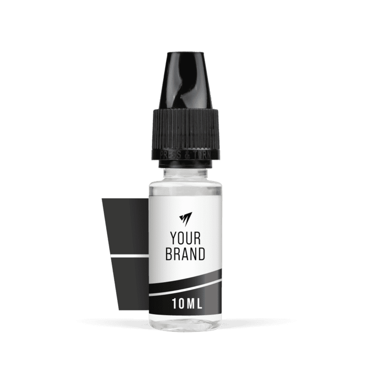 10ml freebase original black jack flavour e-liquid and white label nic shot bottle