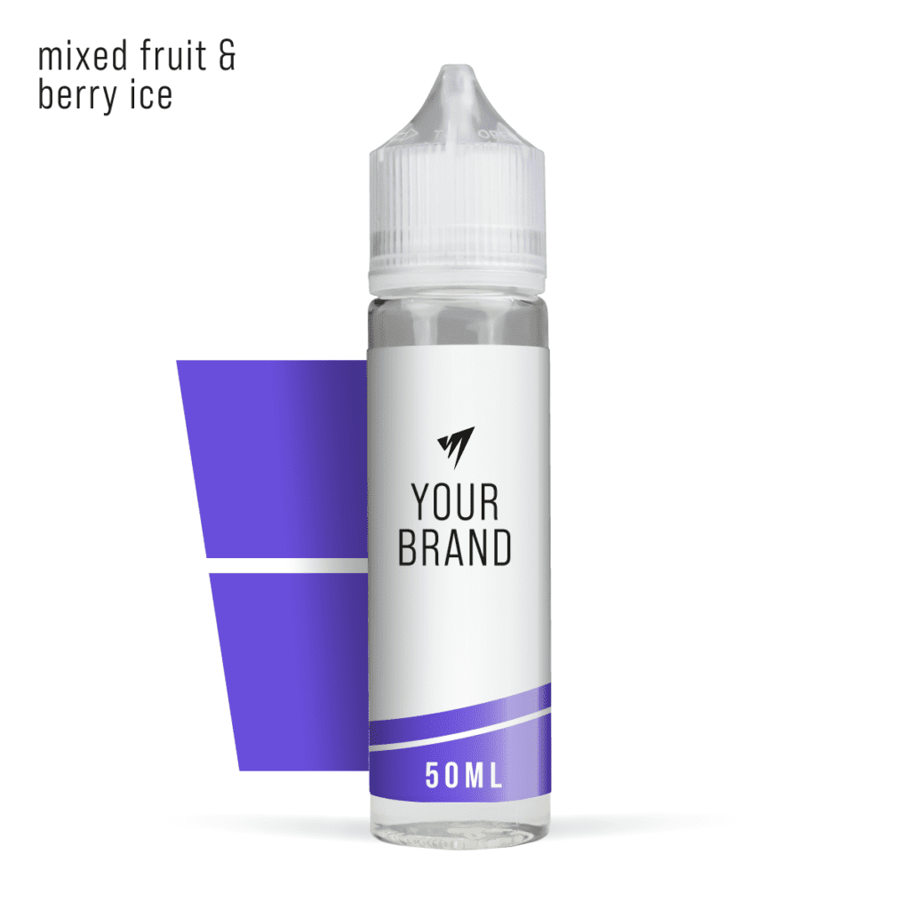 original berry & mixed fruits white label e-liquid 50ml flavour on white background