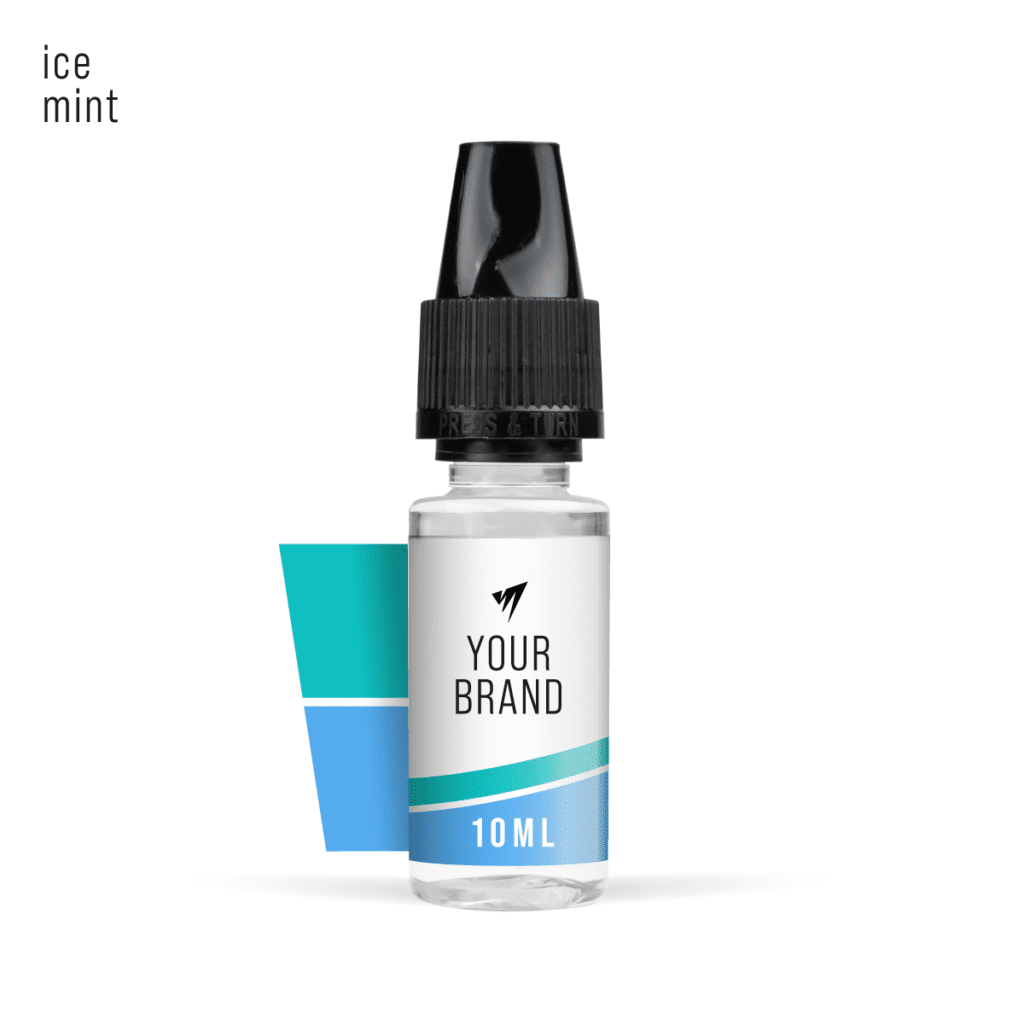 premium white label e-liquid ice mint freebase 10ml on white background