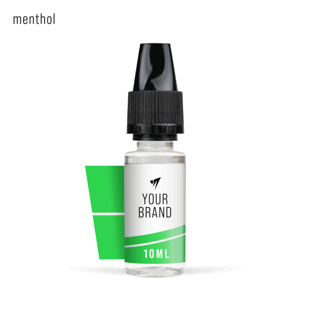 premium white label e-liquid menthol 10ml freebase on white background