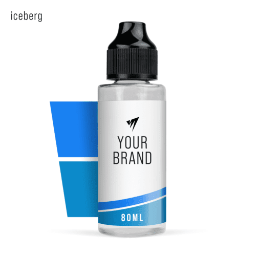 white label shortfill e-liquid 80ml iceberg flavour shortfill on studio background