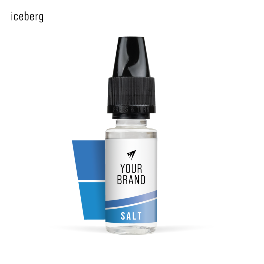White Label Nic Salt Iceberg 10ml 1200x White Background Studio Shot