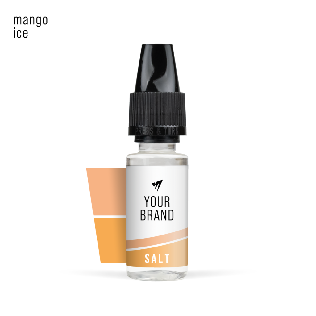 White Label Nic Salt Mango Ice 10ml 1200x White Background Studio Shot