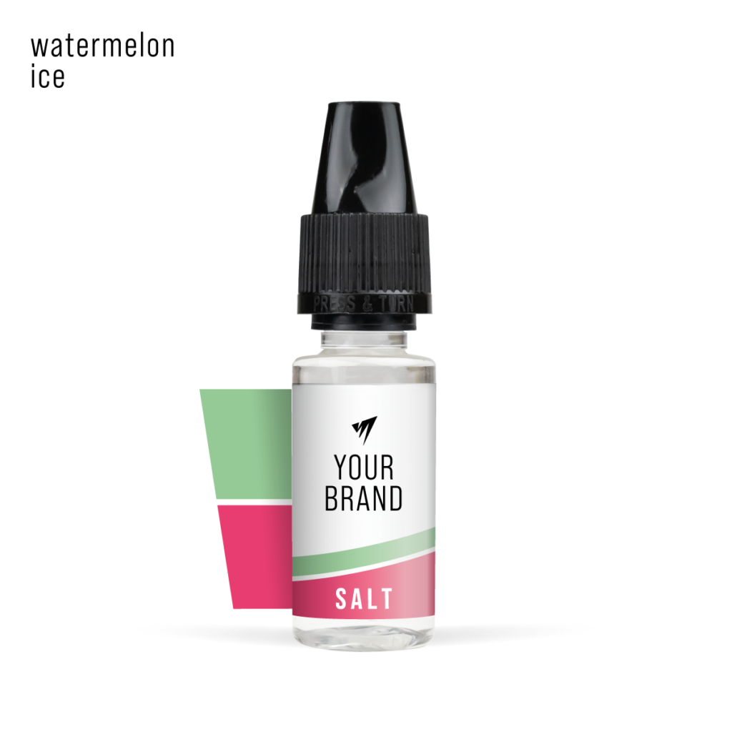 White Label Nic Salt Watermelon Ice 10ml 1200x White Background Studio Shot