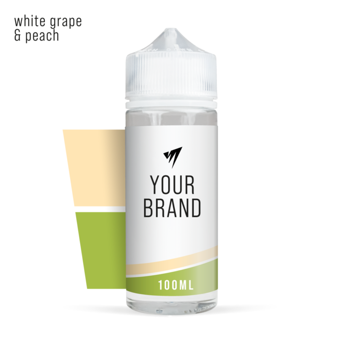 White Grape Peach 100ml White Label Shortfill E-Liquid Raspberry from Vape Manufacturing UK