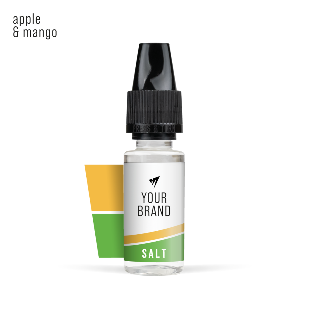 White Label Nic Salt Apple & Mango 10ml White Background Studio Shot