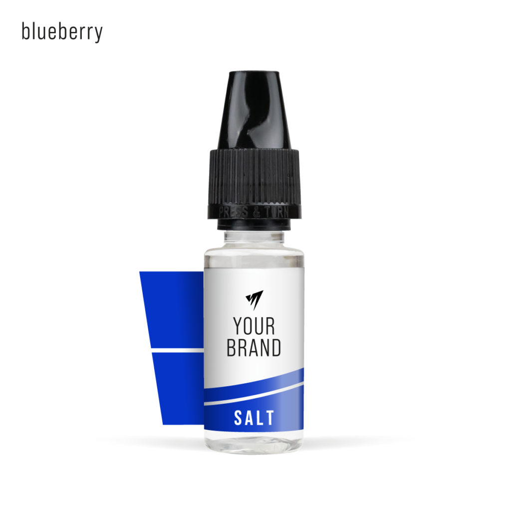 White Label Nic Salt Blueberry 10ml White Background Studio Shot
