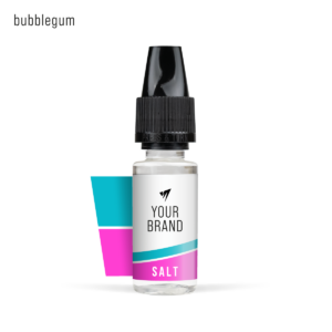 White Label Nic Salt Bubblegum 10ml White Background Studio Shot