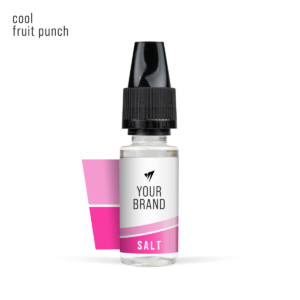 White Label Nic Salt Cool Fruit Punch 10ml White Background Studio Shot