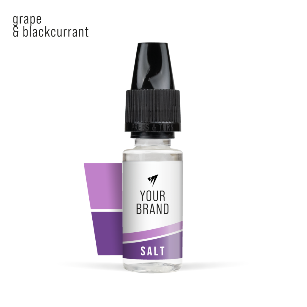 White Label Nic Salt Grape & Blackcurrant 10ml White Background Studio Shot