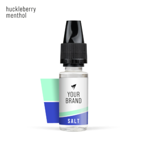 White Label Nic Salt Huckleberry Menthol 10ml White Background Studio Shot