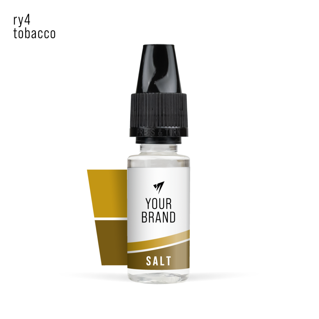 White Label Nic Salt RY4 Vanilla Tobacco 10ml White Background Studio Shot