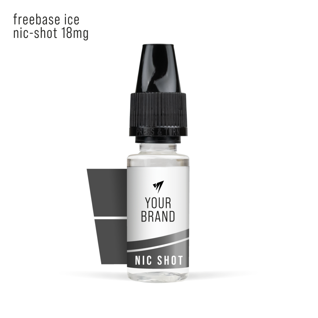 White Label Nic Shot 10ml E-Liquid Freebase Ice 18mg from Vape Manufacturing UK