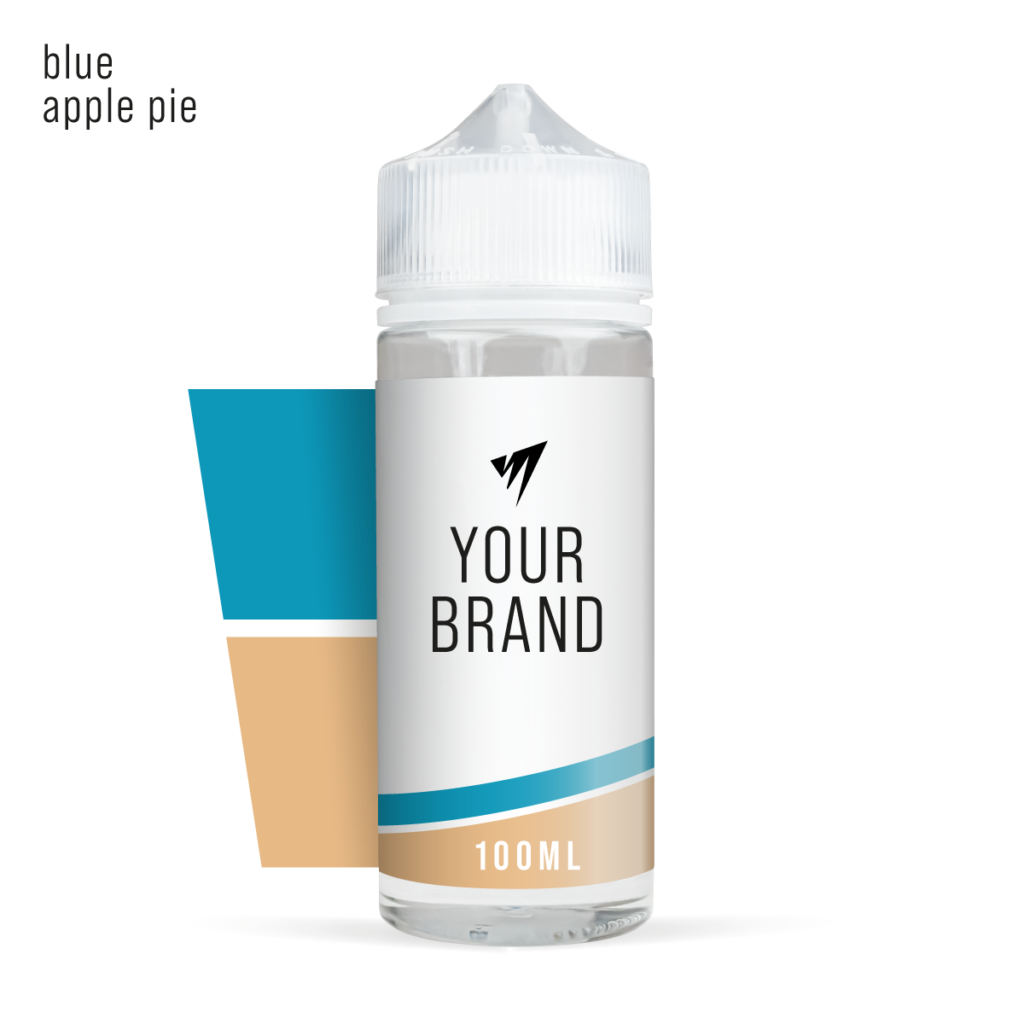 Blue Apple Pie 80ml original White Label E-Liquid white background studio shot