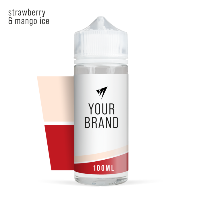 Strawberry & Mango Ice 100ml White Label Shortfill E-Liquid Raspberry from Vape Manufacturing UK