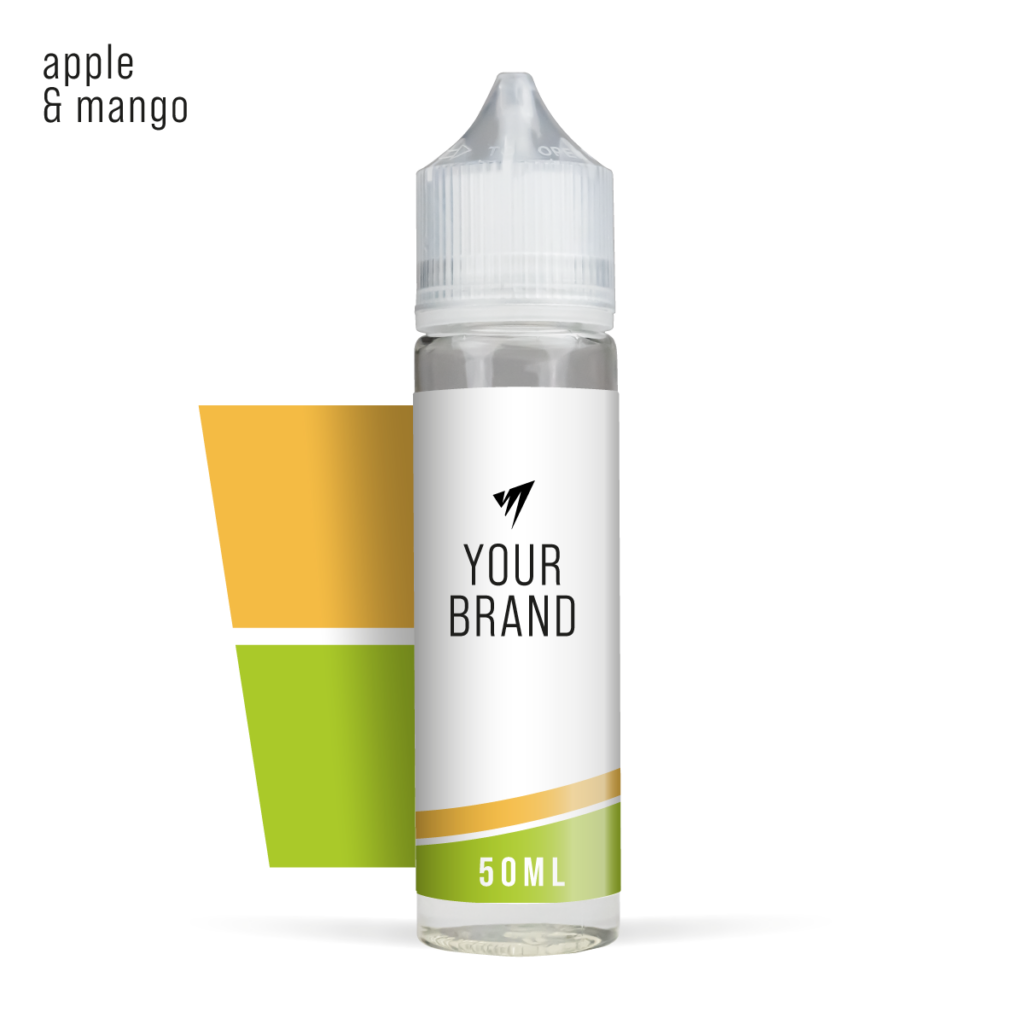 White Label Shortfill E-Liquid Apple & Mango 50ml Original White Background Studio Shot
