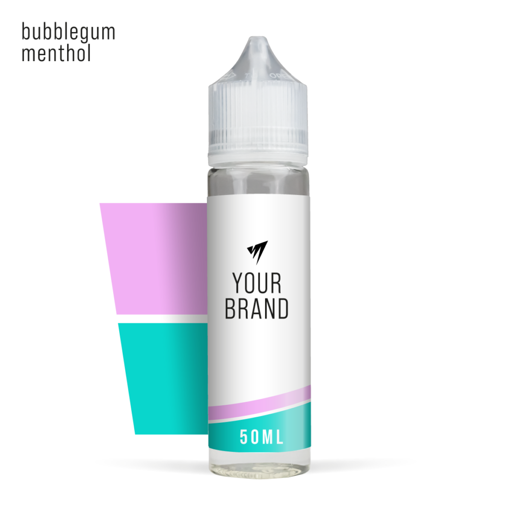 white label e-liquid shortfill bubblegum menthol 50ml Original White Background Studio Shot