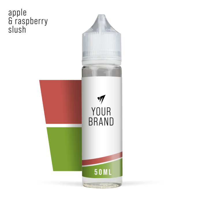 Apple & Raspberry Slush 50ml Premium White Background Studio Shot