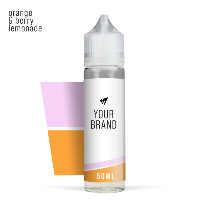 Orange & Berry Lemonade 50ml Premium White Background Studio Shot