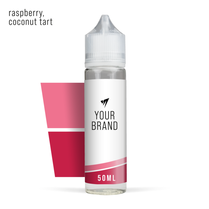Raspberry Coconut Tart 50ml Premium White Background Studio Shot