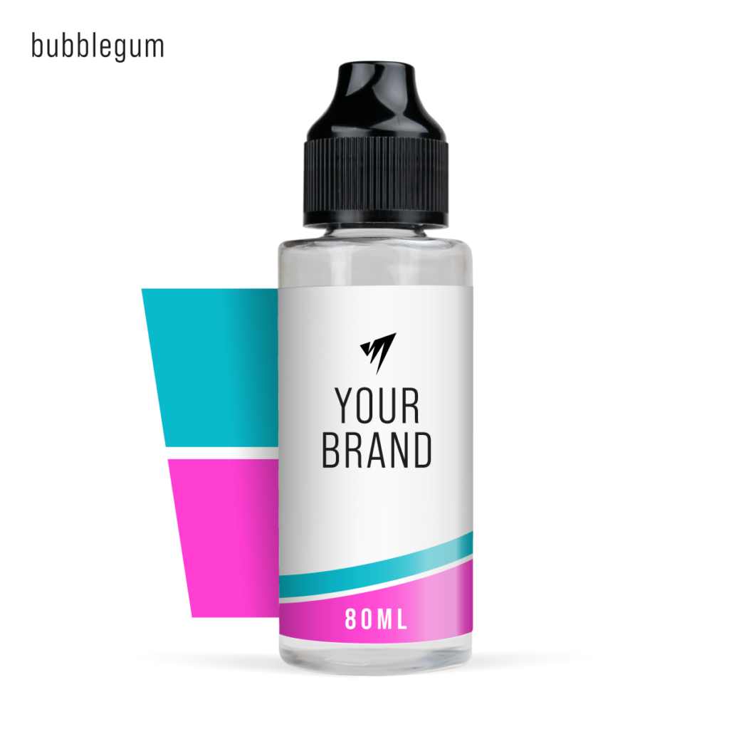 white label shortfill e-liquid 80ml bubblegum flavour from vape manufacturing