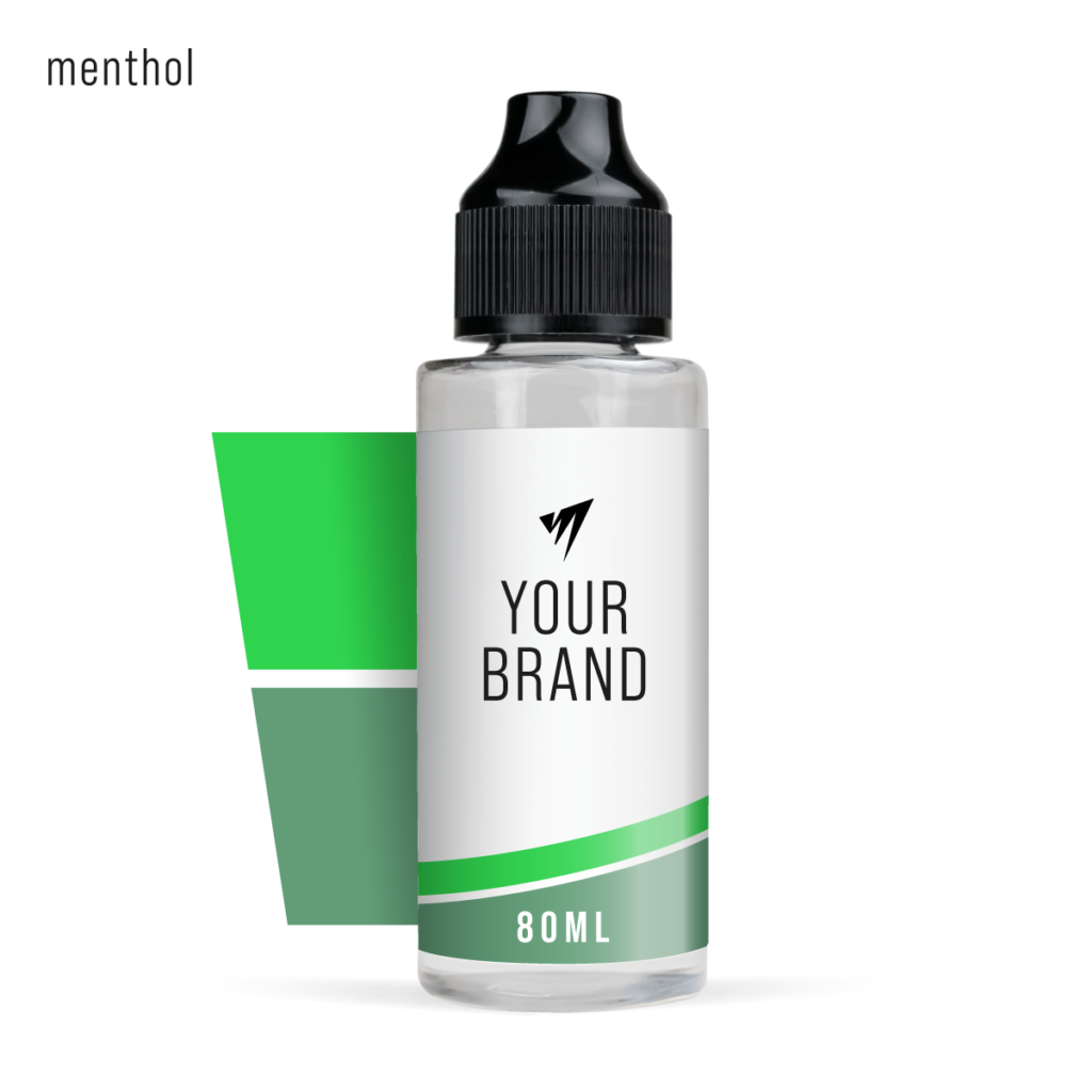 White Label Shortfill E-Liquid menthol 80ml original white background studio shot