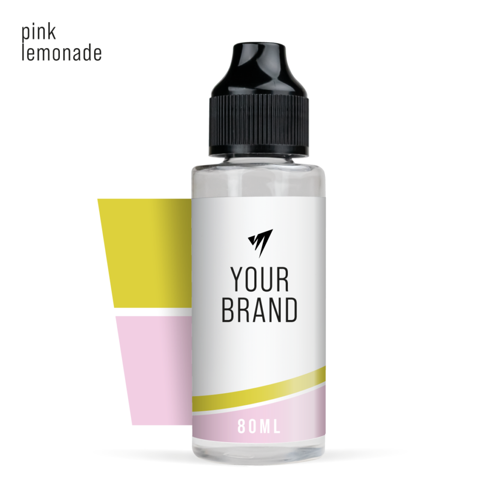 White Label Shortfill E-Liquid 80ml Pink Lemonade white background studio shot