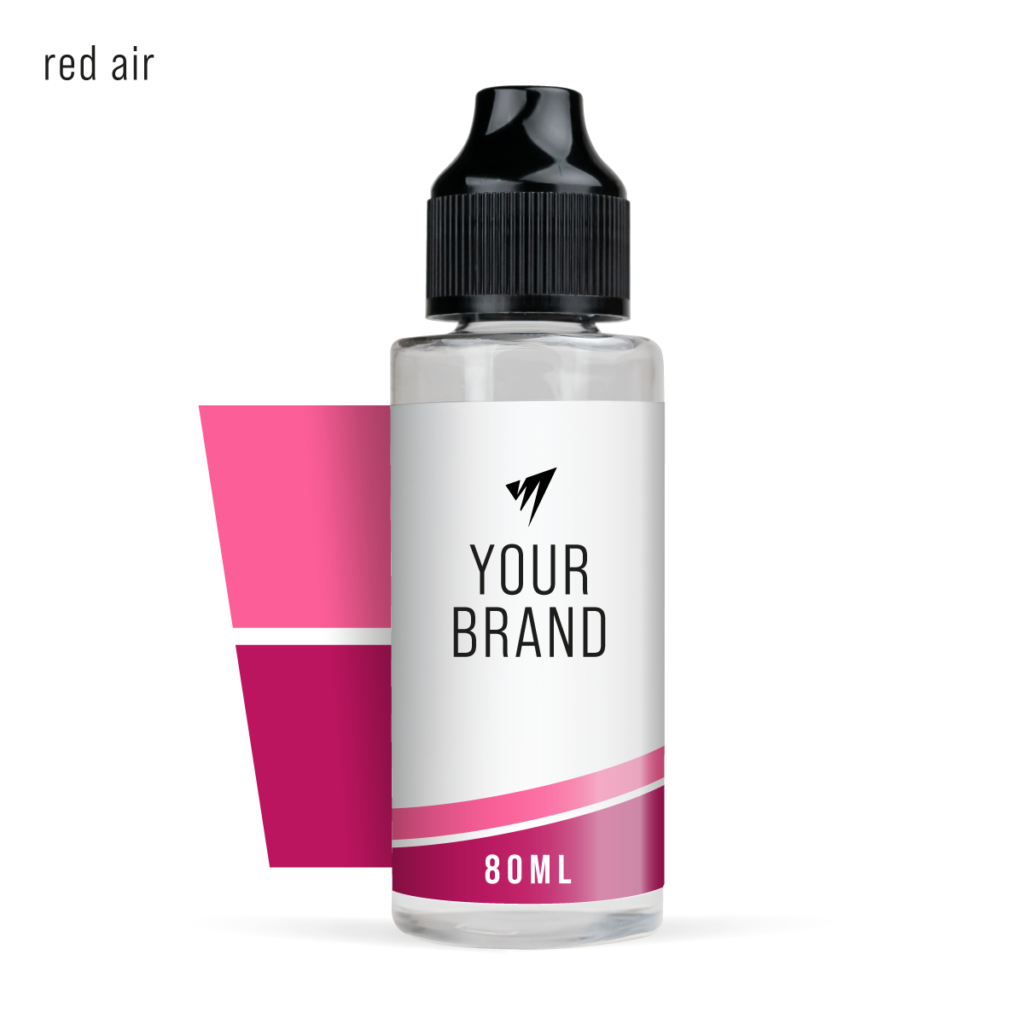 White Label Shortfill E-Liquid Red Air 80ml white background studio shot
