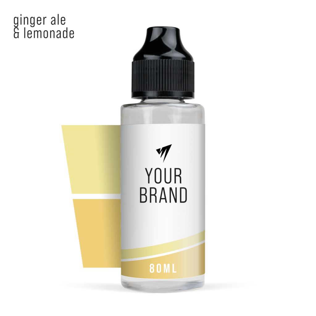 White Label Shortfill E-Liquid 80ml Ginger Ale & Lemonade original white background studio shot